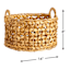 Providence Melia Round Flower Weave Storage Basket with Handles, Small