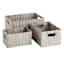 Light Grey Paper Rope Rectangle Storage Basket, Large