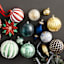 40-Count Gold Mix Shatterproof Ornaments, 65mm