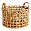 Honeybloom Round Weave Water Hyacinth Storage Basket, Small