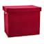 Providence Burgundy Velvet Fabric Storage Basket with Lid, Large