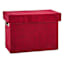 Providence Burgundy Velvet Fabric Storage Basket with Lid, Small