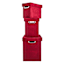 Providence Burgundy Velvet Fabric Storage Basket with Lid, Small
