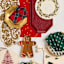 Homespun Set of 4 Holiday Plaid Cloth Napkins, 20"