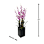 Pink Orchid Flowers with Wooden Planter, 47"