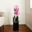 Pink Orchid Flowers with Wooden Planter, 47"