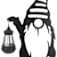 Metal Gnome with Solar Lantern, 30"