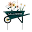 Honeybloom Wheelbarrow Yard Stake, 23.5"