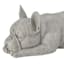 Sleeping French Bulldog Outdoor Garden Statue, 17"