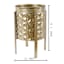Gold Metal Planter with Stand, Medium