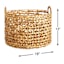 Providence Melia Round Flower Weave Storage Basket with Handles, Large