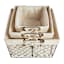 Metal Wire Storage Basket with Burlap Liner, Small