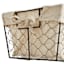 Metal Wire Storage Basket with Burlap Liner, Medium