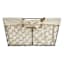 Metal Wire Storage Basket with Burlap Liner, Large