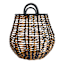 Rocco Black & Natural Rattan Storage Basket, Medium
