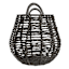 Rocco Black Rattan Storage Basket, Medium