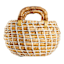Water Hyacinth Round Storage Basket with Handle, Small