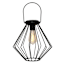 Black Metal Outdoor Solar Lantern, 12"