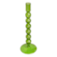 Green Bubble Glass Taper Candle Holder, 11"