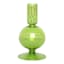 Green Bubble Glass Taper Candle Holder, 6"