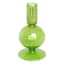 Green Bubble Glass Taper Candle Holder, 6"