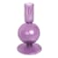 Purple Bubble Glass Taper Candle Holder, 6"