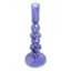 Blue Bubble Glass Taper Candle Holder, 10"