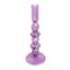 Purple Bubble Glass Taper Candle Holder, 10"