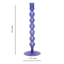 Blue Bubble Glass Taper Candle Holder, 11"
