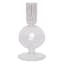 Clear Bubble Glass Taper Candle Holder, 6"