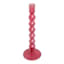 Pink Bubble Glass Taper Candle Holder, 11"