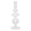 Clear Bubble Glass Taper Candle Holder, 9"