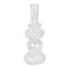 Clear Bubble Glass Taper Candle Holder, 9"