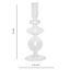 Clear Bubble Glass Taper Candle Holder, 9"