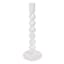 Clear Bubble Glass Taper Candle Holder, 11"