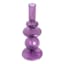 Purple Bubble Glass Taper Candle Holder, 9"