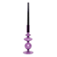 Purple Bubble Glass Taper Candle Holder, 9"