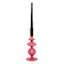 Pink Bubble Glass Taper Candle Holder, 9"