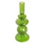 Green Bubble Glass Taper Candle Holder, 9"