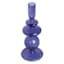 Blue Bubble Glass Taper Candle Holder, 9"
