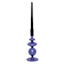 Blue Bubble Glass Taper Candle Holder, 9"