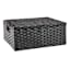 Black Paper Rope Rectangle Storage Basket with Lid, Large