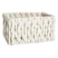 Chunky White Rectangle Fabric Storage Basket, Small