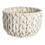 Chunky White Round Fabric Storage Basket, Medium