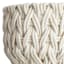 Chunky White Round Fabric Storage Basket, Medium