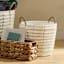 Found & Fable White Paper Rope Round Basket, Small