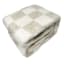 Honeybloom Light Grey Checkered Cozy Knit Bed Blanket, Twin/Twin XL