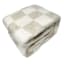 Honeybloom Light Grey Checkered Cozy Knit Bed Blanket, Full/Queen