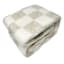 Honeybloom Light Grey Checkered Cozy Knit Bed Blanket, King