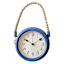 Honeybloom Navy Blue Metal Wall Clock, 9x14